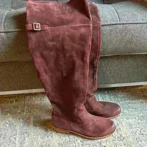 Kork-Ease Suede Sydney Knee High‎ Boot- Dark Red Burgundy Size 7.5 Brand New - Picture 4 of 7